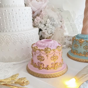 デコレーションケーキ型キャンドルスタンド(ピンク)