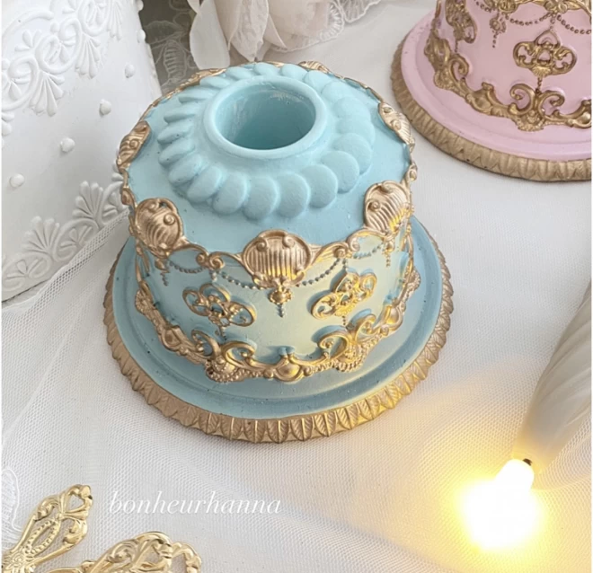 デコレーションケーキ型キャンドルスタンド(ブルー)